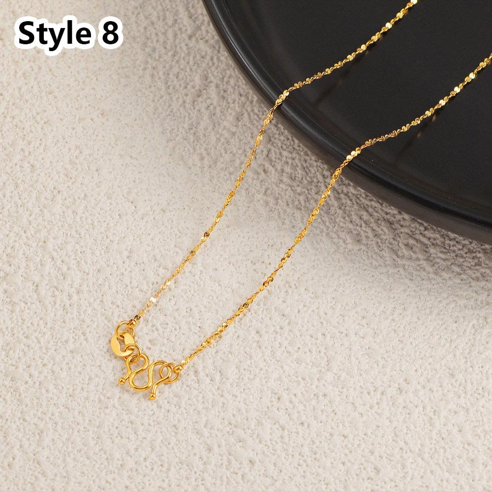 1Pcs New Titanium Steel Chain Necklace 45cm Non-fading Clavicle Chain All-match M-shaped Women's Simple Necklace