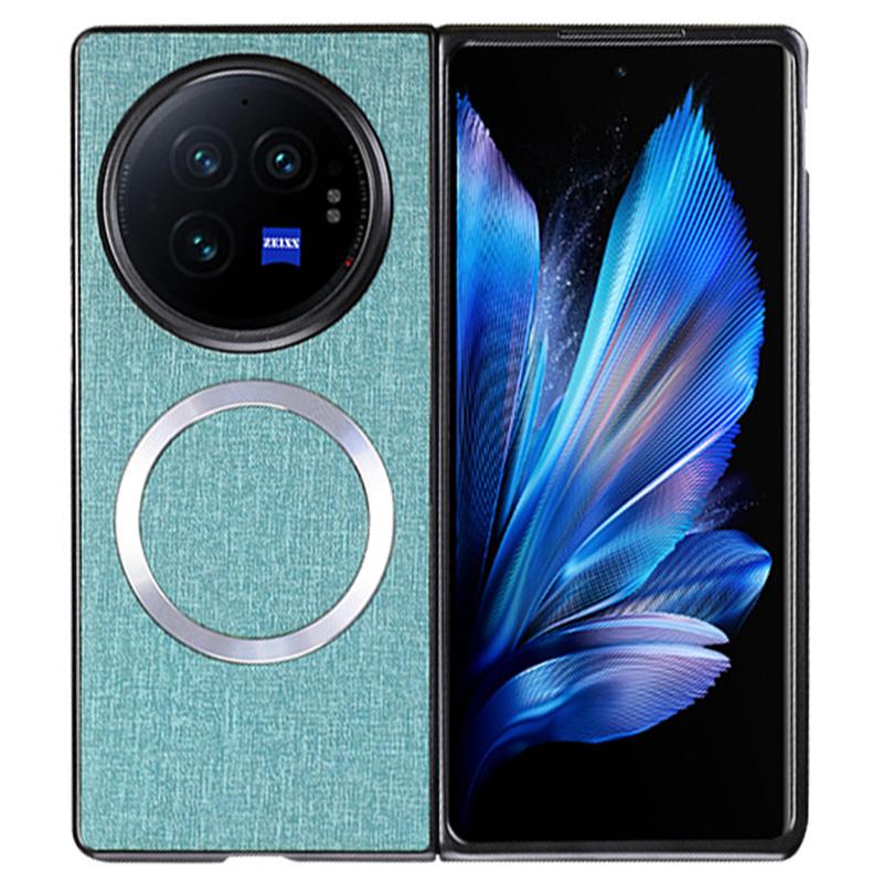 For vivo X Fold3 Pro Case Drop-proof TPU+Cloth Back Phone Cover Magnetic Case