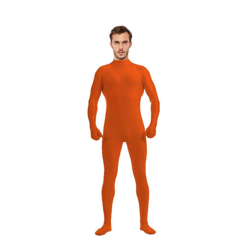 Halloween Cosplay Solid Color Full Body Open Face Zentai Bodysuit