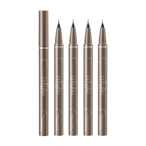 GECOMO Genuine Waterproof and Sweatproof Eyeliner, Extra Fine, Long Lasting, Easy to Color, Korean Makeup, Smudge Resistant, Extra Fine Eyeliner, 0.00