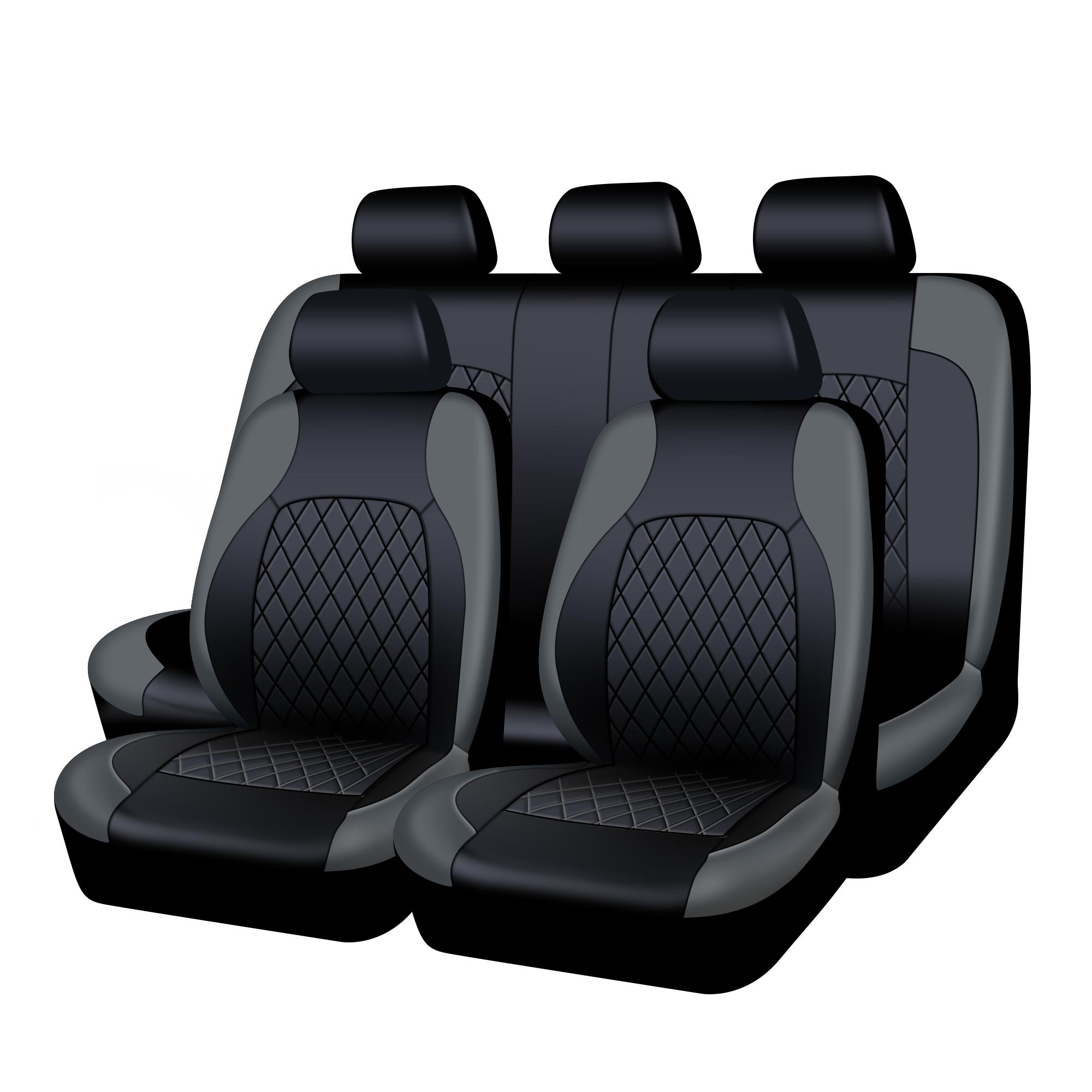 

Универсальные чехлы на автомобильные сиденья, черные модные спортивные чехлы на сиденья, тканевые чехлы для автомобильных сидений из ПВХ, универсальные аксессуары для интерьера серый