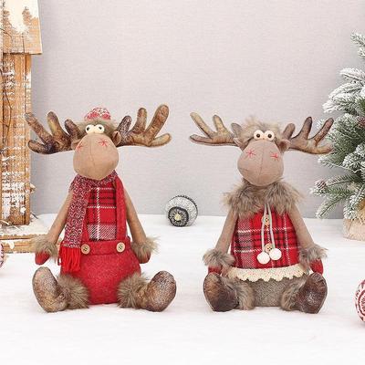 Creative Christmas Doll Ornament Party Supplies Elk Festival Decoration Embellishment Plush Doll  Year'S Supplies
