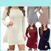 Stylish Women's Knitted Sweater Jumper Mini Dress For Cozy Winter And Autumn Wear
