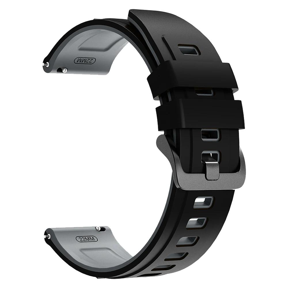 

22mm Silicone Replace Strap For COLMI P86 M42 V76 I30 C81 P82 V68 Sports Bracelet For Mi Watch/Redmi Watch 5 Active Watchbands 1Pcs 22mm черный серый