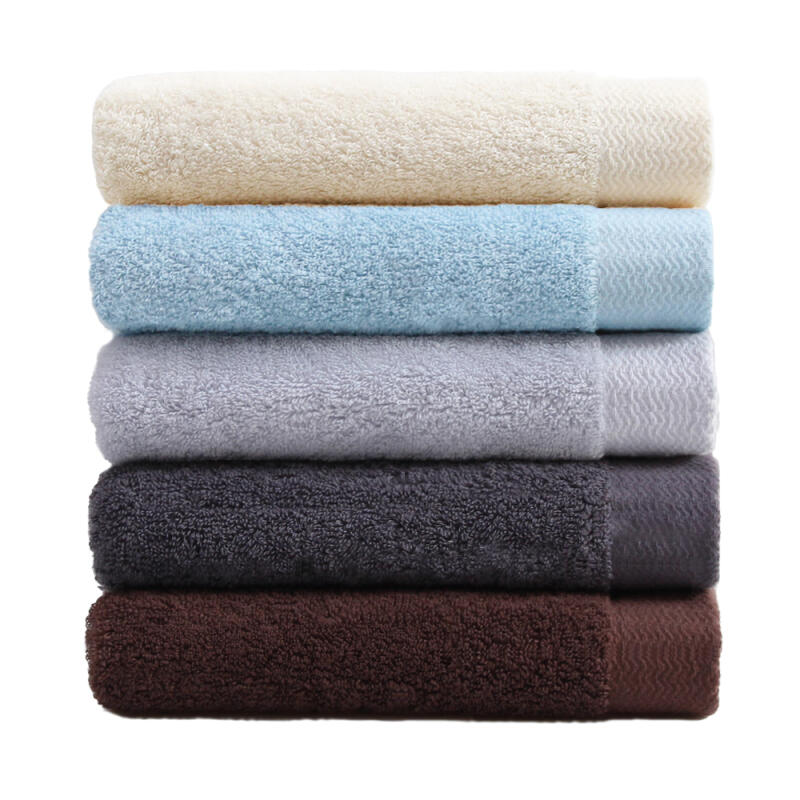 Deluxe 40-count combed cotton 180g 5-piece luxury hotel towel set light gray