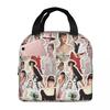 Cute Audrey Hepburn Insulated Lunch Bag for Women Office Cooler Thermal Food Box Tote Portable Lunch Boxes Container