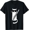 Funny Cat Wearing Sunglasses Playing Flute T-Shirt Small