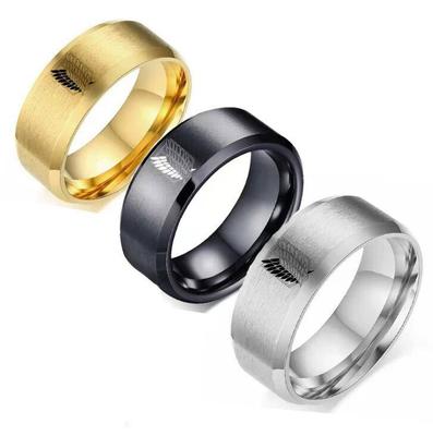 Angriff auf Titan Edelstahlring Wings of Liberty Flagge Fingerringe für Männer Frauen Schmuck Anime-Fans