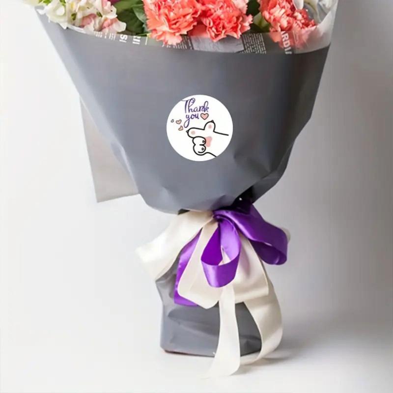 500pcs/Roll Cat Paw Thank You Stickers, DIY Baking Cake Dessert Gift Labels for Gift Bags/Boxes & Envelope Sealing