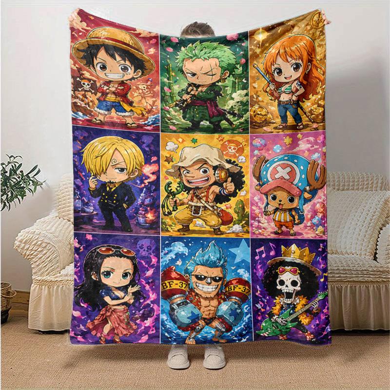 1pc One Piece Adventure Soft Throw Blanket Flannel All Season Light Weight Living Room/Bedroom Warm Blanket. M7270160