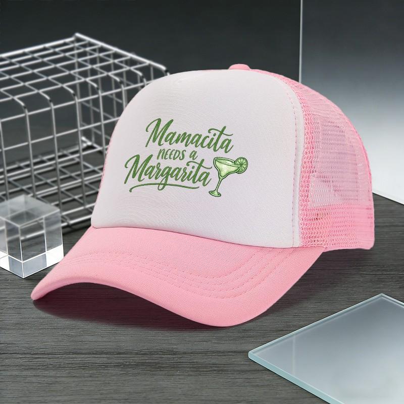 Mamacita Needs a Margarita Trucker Hat Unisex Polyester Casual Adjustable Summer Sun Protection Baseball Cap One Size