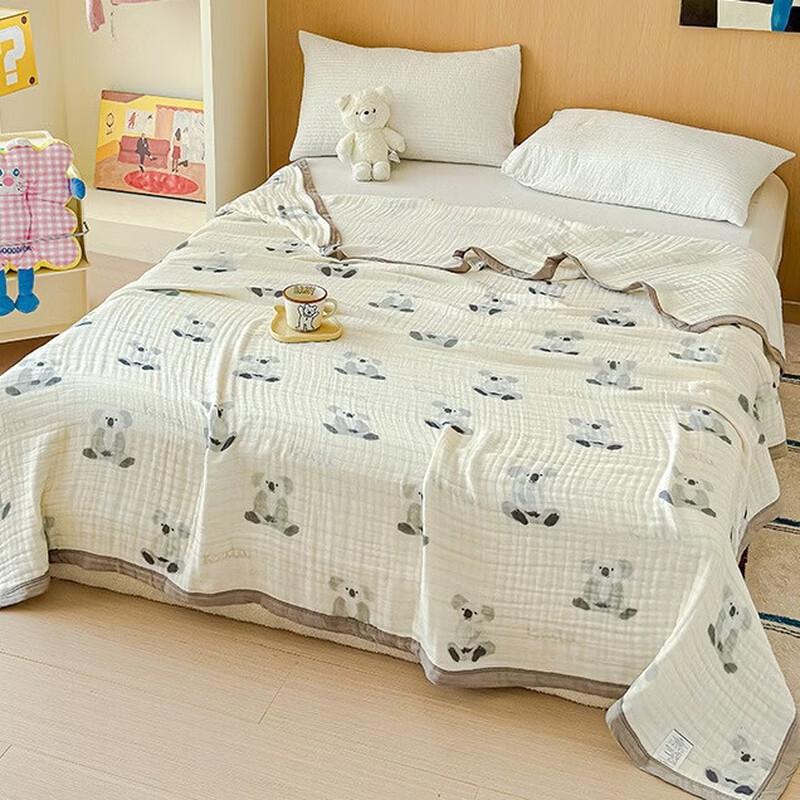Little Koala Seersucker Six-Layer Cotton Gauze Summer Blanket