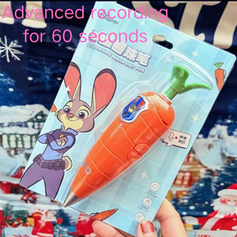 Neues Original Zootopia 2 Judy Karottenförmiger 2-in-1 Diktiergerät Kugelschreiber | 60 Sekunden Aufnahme | Ideales Geburtstagsgeschenk