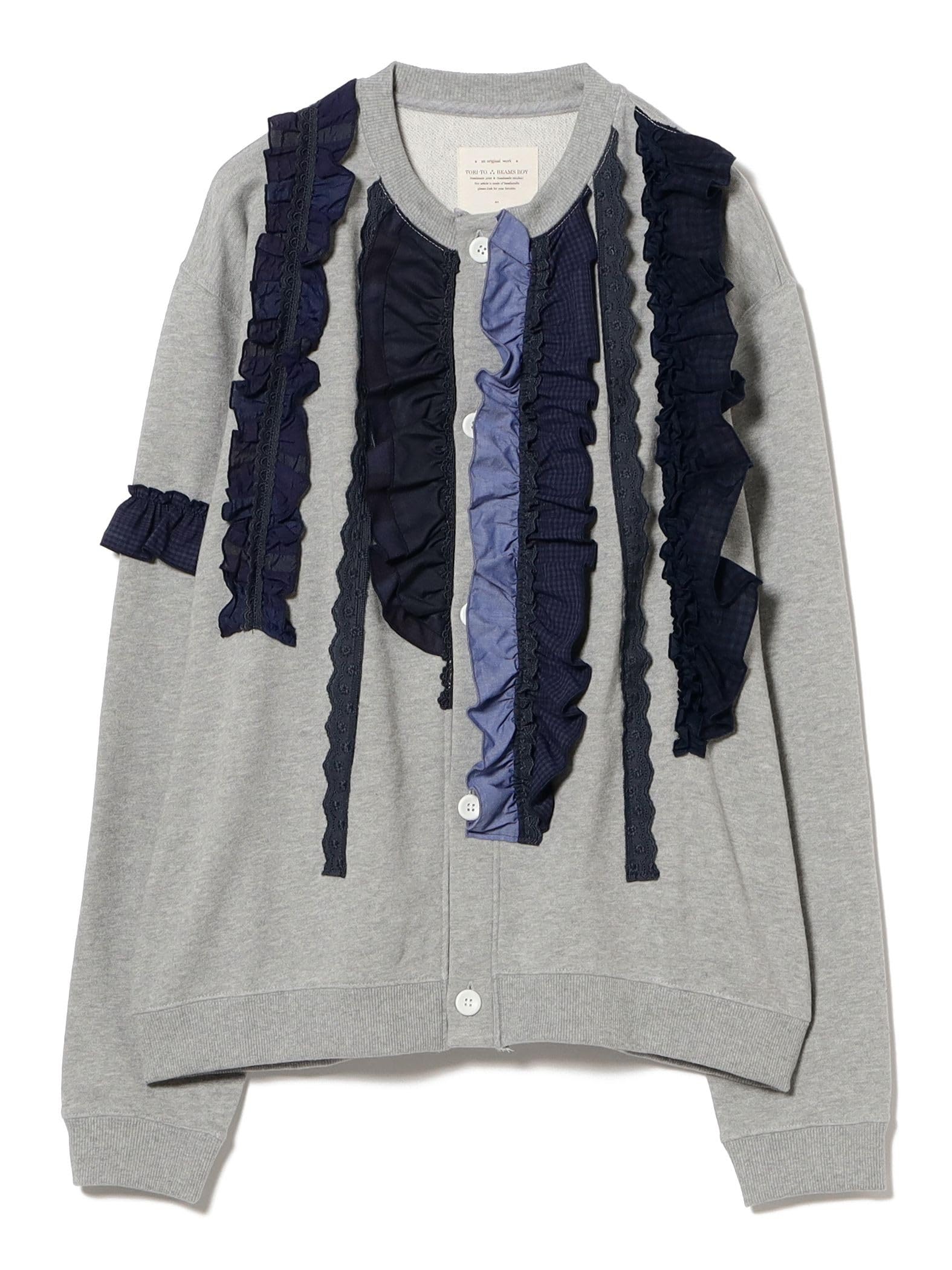 

Beams Boy Sweatshirt [Special Order] TORI-TO Vertical Frill Cardigan, Women s, Gray Free