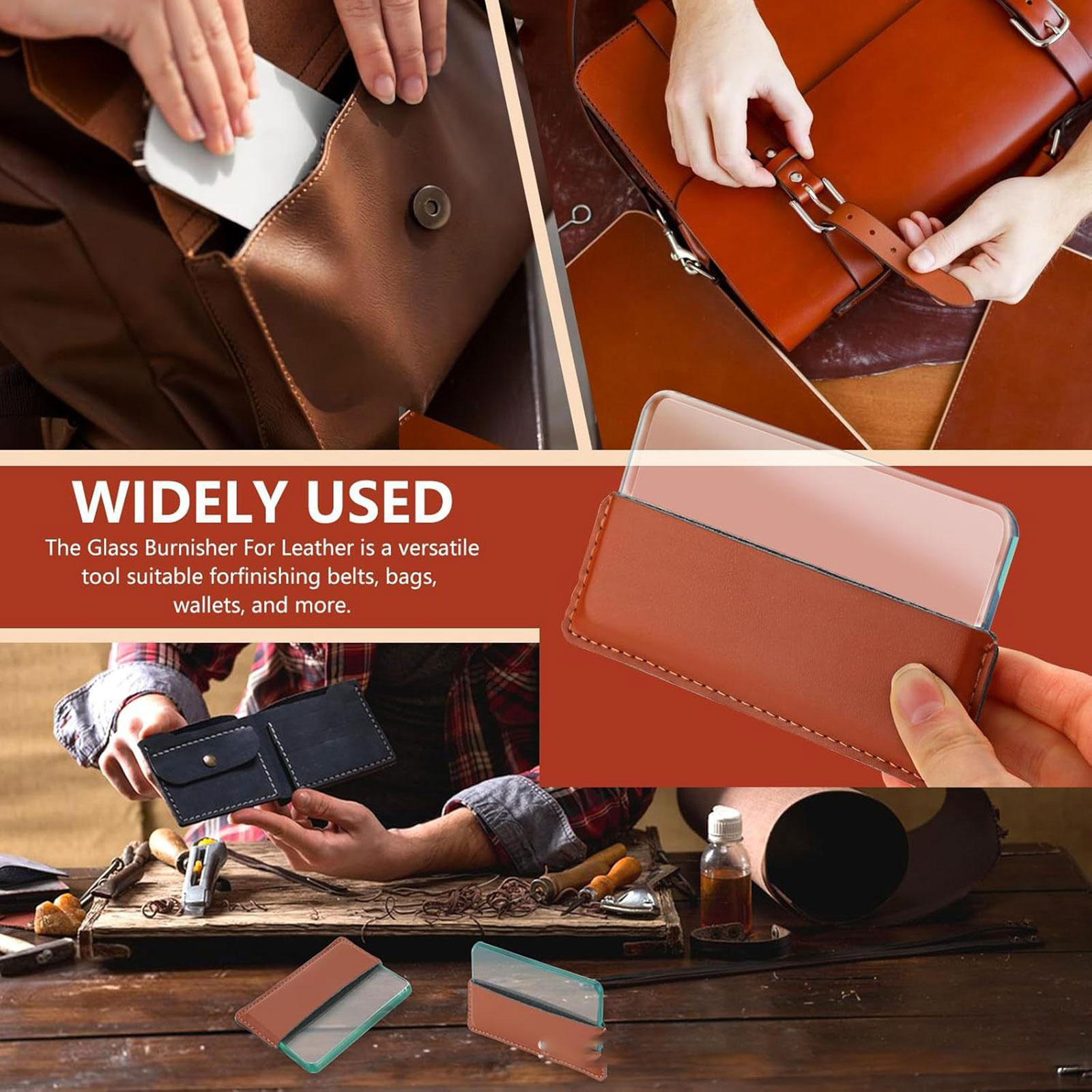 

Leathercraft Burnishing Glass Slicker Burnisher with PU Handle Portable Sturdy