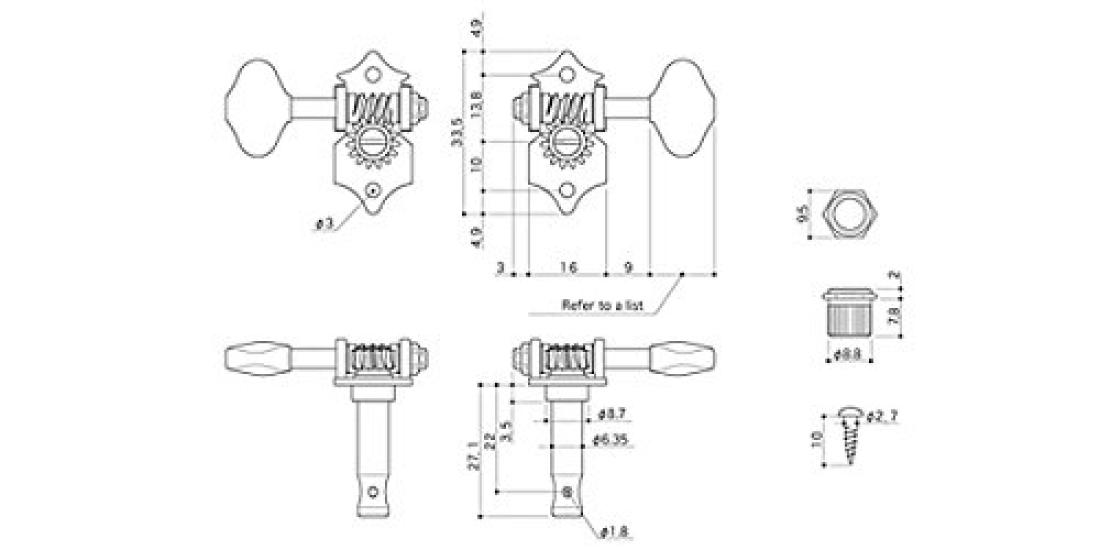 

GOTOH Guitar Peg [] SXB510-06M-L3+R3-XG