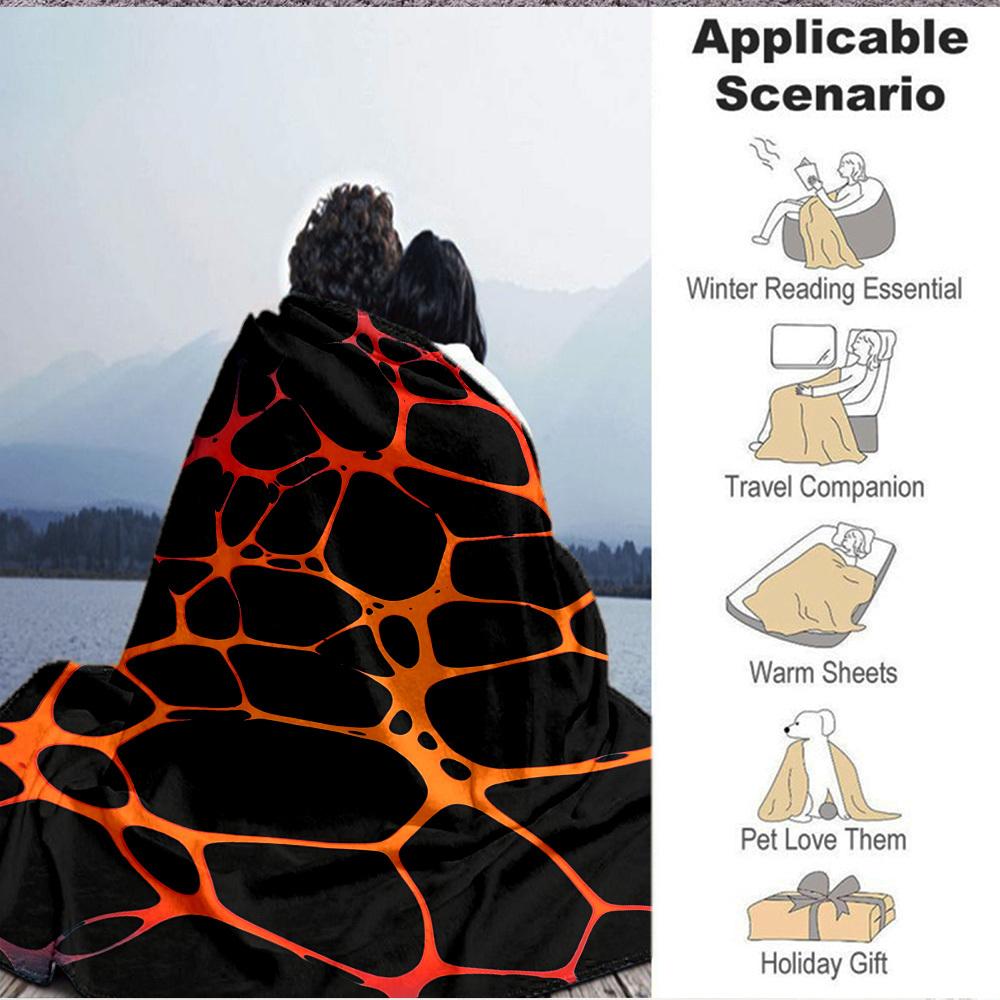 1pc Lava Texture Blanket, Lightweight Flannel Blanket for Sofa, Bed, Travel, Camping, Living Room, Office,154