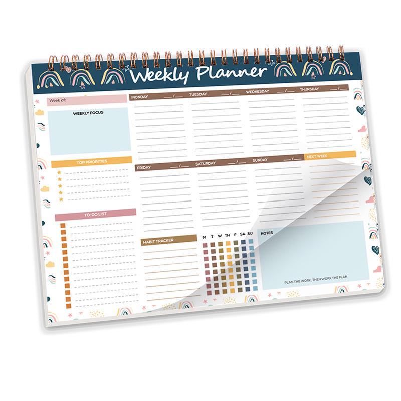 B5 English Weekly Planner: Coil Notebook for Time Tracking, Life Logging, and Meal Management