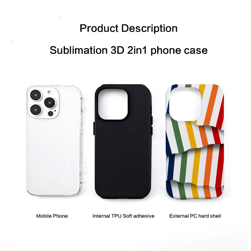 Striped Two-in-One Phone Case, Compatible with Apple 14/15ProMax/16, Korean Style