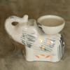 Elephant Shape Aroma Burner Coming with 1 pcs Free Candles (Antique White)