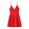2025 Spring Women's Sweet Slim V-Neck Wide Hem Suspender Dress