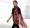 Foulard in Seta Floreale Stile Coreano: Sciarpa da Donna Leggera, Calda e Versatile Autunno/Inverno