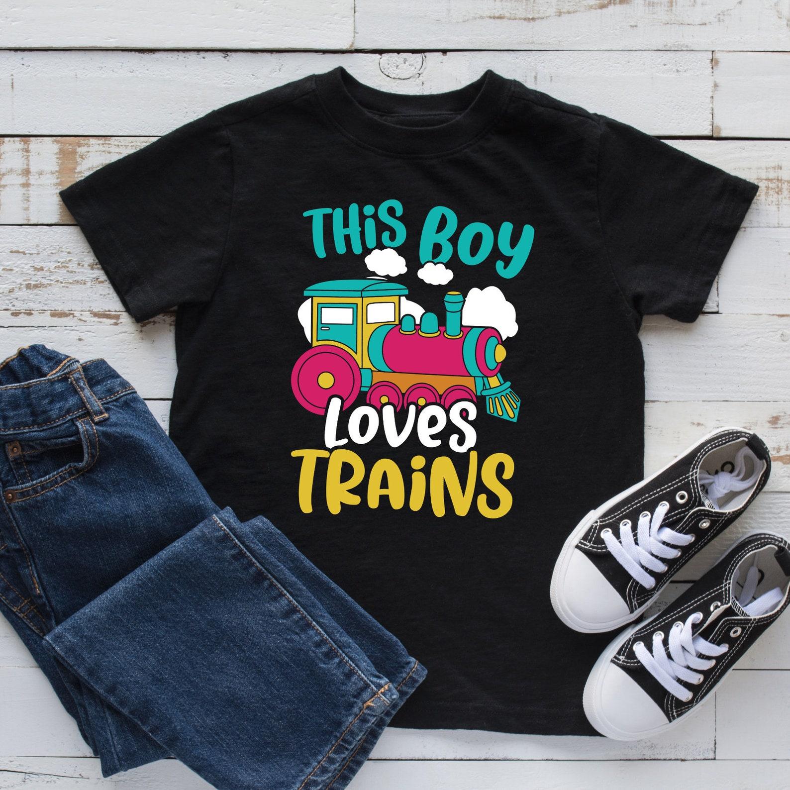 This Boy Loves Trains Kids T-Shirt, Toddler Tee, Kids T-shirt, Train Lover, Youth Apparel S