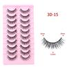 Ten Pairs of 3D Synthetic Fiber False Eyelashes: Bold European and American Style with Thick, Curled Volume