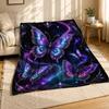 Celestial Butterflies Coral Fleece Blanket Mystical Nature Decor