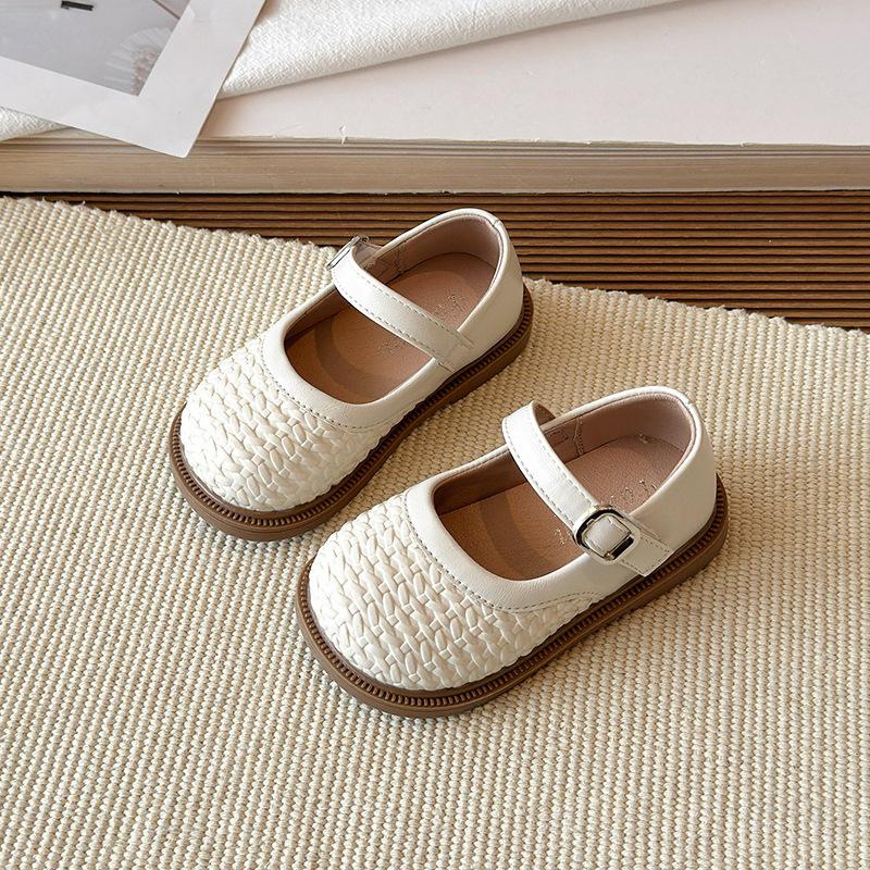 Girls' 2026 Spring/Autumn Leather Soft Sole Princess Loafers - Breathable, Closed-Toe Versatile Shoes