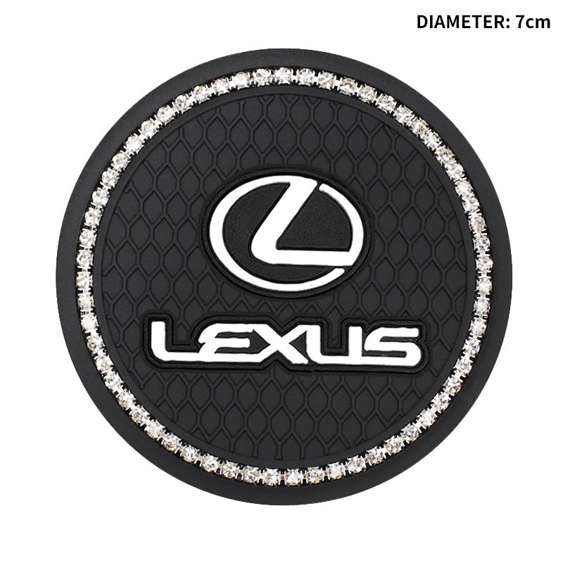 1/2pcs Non-slip Car Diamond Water Cup Pad Rhinestone Silicon Mat For Lexus F-SPORT ES RX NX LS UX LM LX GX LC RZ IS CT GS RC HS