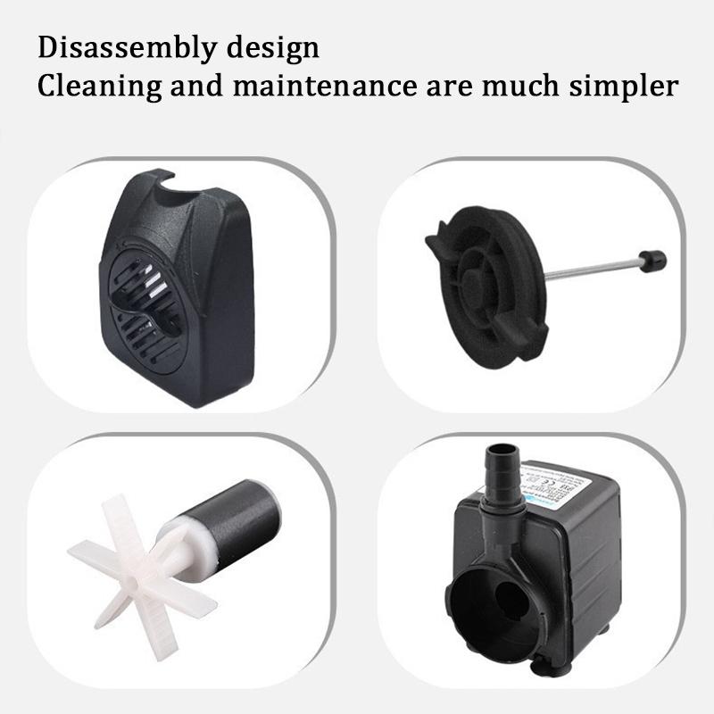 Ultra Quiet Water Pump Mini AC220V Brushless Motor Submersible Aquarium Water Pump Adapter Pond Fountain for Fish Tank Garden
