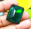 52.80 Carat Green Moldavite Emerald Shape Lap Created Certified Gemstone SN397