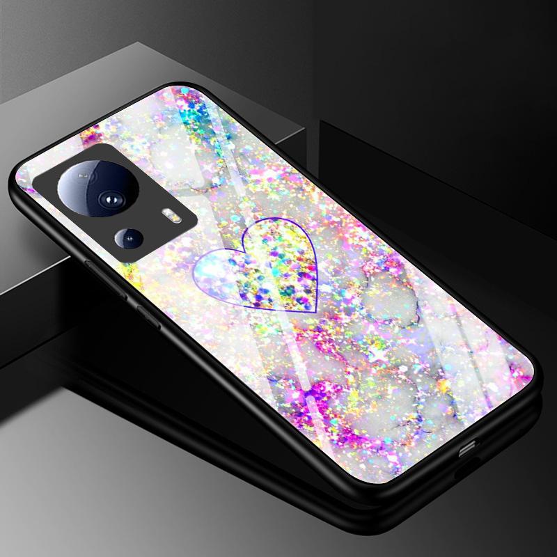 Tempered Glass Case for Xiaomi 13 Lite 5G Cover 13Lite Painted Hard Case for Xiaomi Mi 13 Lite Phone TPU Bumper Xiaomi13Lite