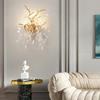 Lyxig Kristallgren Vägglampa, Modern Guld Sovrum Nattduksbordslampa, Dekorativ Inomhusväggbelysning för Vardagsrum, Sovrum & Hotell