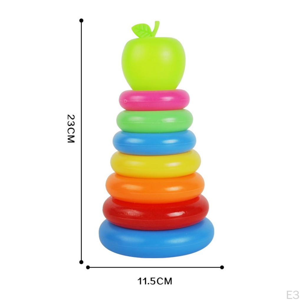Kids Bath Tub Floating Toy Set - 7 Colorful Nesting Rings with a Cute , Birthday Gift