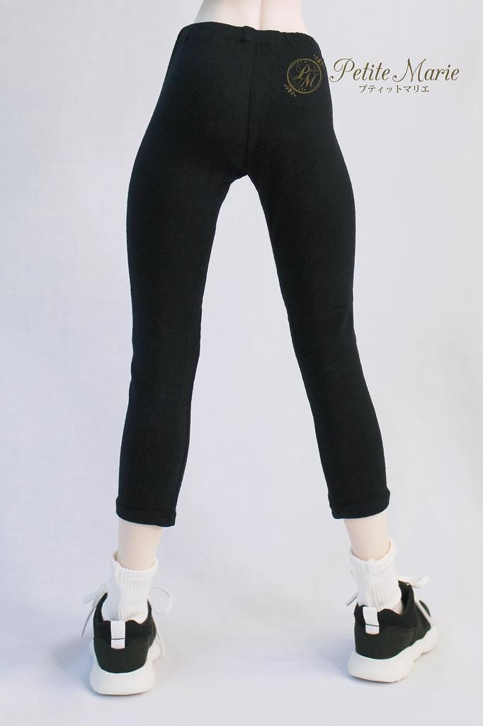 Petite Marie DD Length Fits 60cm Casual Daily Compatible with BJD Dolls 1/3 3/4 Leggings, Black, Dolls, Leggings, Pants, [No.0152]