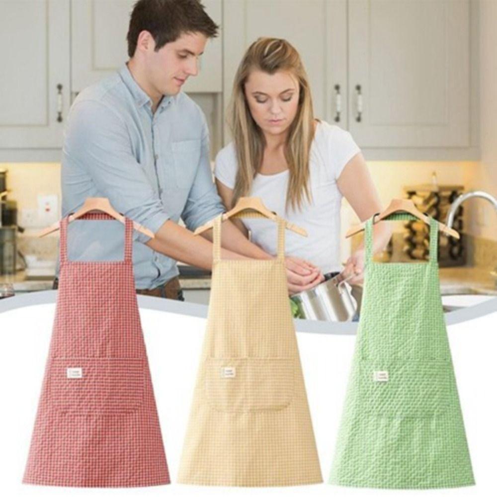 

Portable Plaid Apron Breathable Gardening Apron Baking Accessories Pure Cotton Apron Adult зелёный