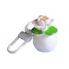 Cute 3D Cartoon Plant Pot Keychain With Vibrant Artificial Flower Design For Bag Charm Or Key Holder Sturdy Resin Material