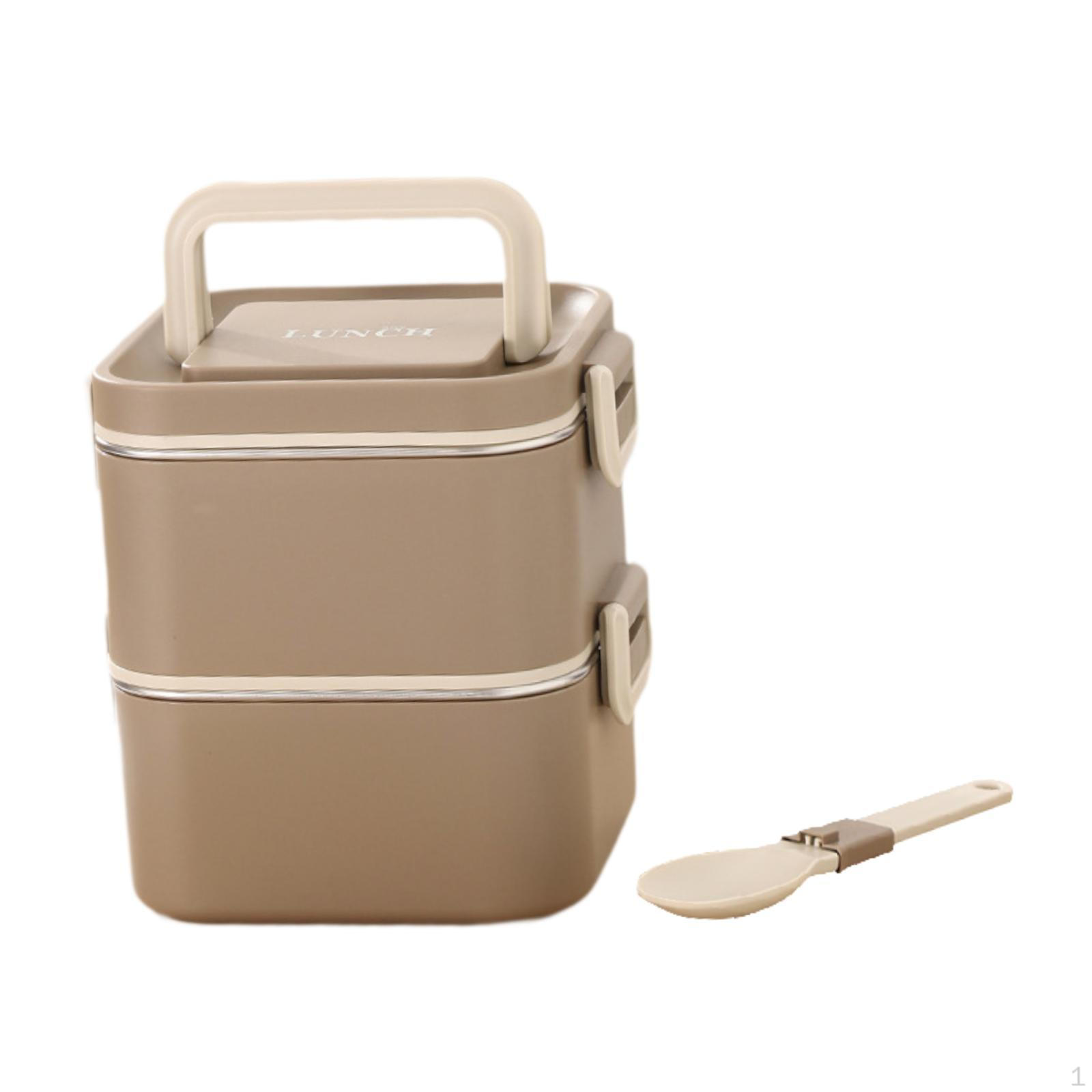 

Ланч-бокс для взрослых Bento, легкие многоразовые герметичные контейнеры для приготовления еды в микроволновой печи, портативные для 2 Layers Khaki