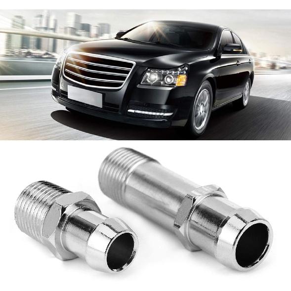 Heater Hose Fitting, 2Pcs Steel Heater Hose Connector for 3/4in 5/8in Intake, Universal Coolant Hose Connector Auto Car Accessory