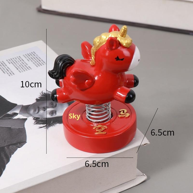 2026  Creative Horse Cute Statue Key Chain Pendant Home Office Desktop Ornaments Funny Toys