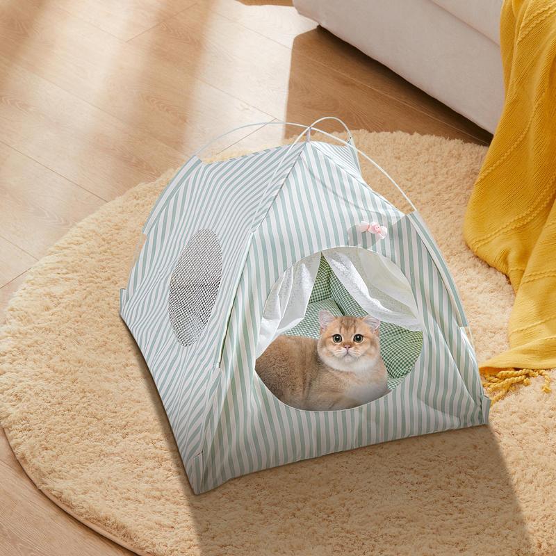 Kleines Hunde Zeltbett Haustier Campingzelt Halbgeschlossen Bequemes Tierruhekissen Mit Netz Abnehmbar Waschbar Für Kaninchen