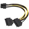 2-teiliges Stromkabel, Dual 15-poliger SATA-zu-PCIE 8-poliger GPU-Netzadapter für Computerzubehör