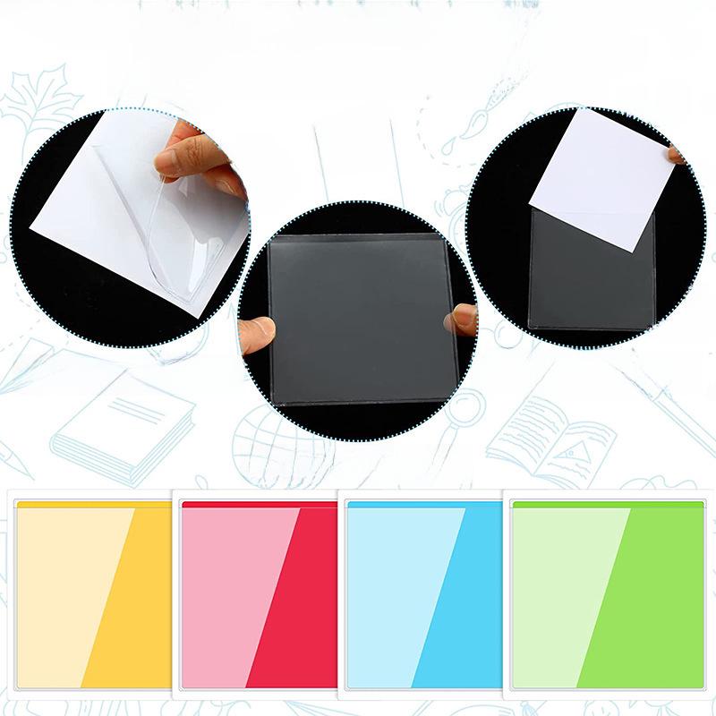 9x9cm Square PVC Adhesive Storage Bag for Labels and Business Cards