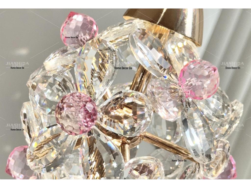 High-End French Floral Crystal Pendant Light for Bedroom or Hallway