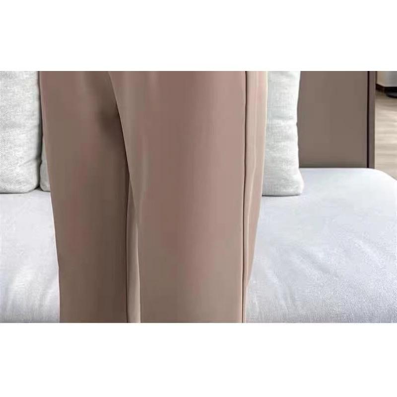 Women High Waist Flared Suit Pants Casual Draping Slimming Wide Leg Trousers
