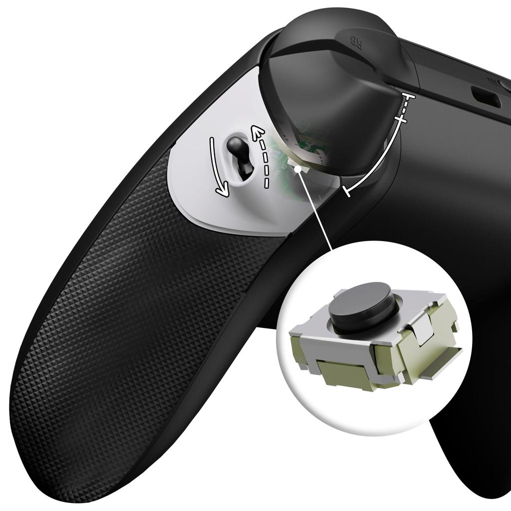 eXtremeRate Flexor Clicky Rubberized Side Rail Grip Trigger Stop Kit for Xbox Series X S Diamond Textured Ergonomic Trigger Stopper Handle Grip for