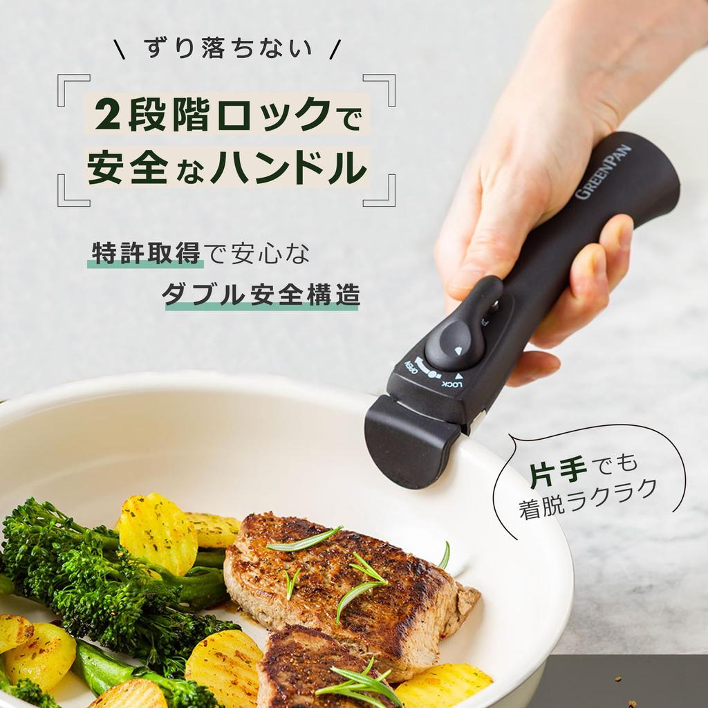 GreenPan 16cm Pot and Saucepan, Induction & Gas Compatible, Removable Handle, [Click Chef], Dishwasher Safe, Ceramic Coating, PFAS-Free, Stackable Sto