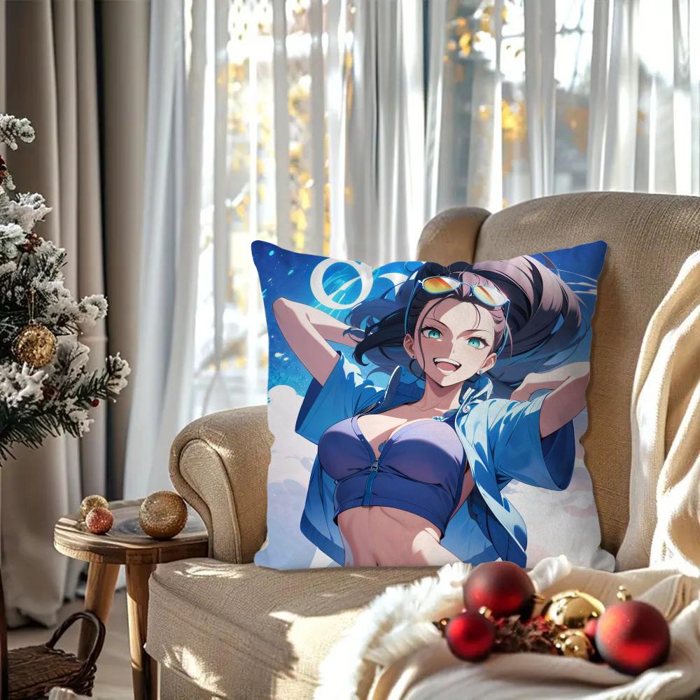 Robin Anime O-One P-Piece Pillow Case Square Pillow Bedroom Sofa Leisure Comfort Cushion Car Living Room Home Decoration 40X40